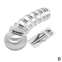 강력접착 9.8M 핀 스트라이프 리본 스티커 범퍼 자동차 바디 더블 라인 오토바이 스타일링 장식 액세서리, 02 silver