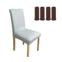 다니엘앤로사 식탁의자 가죽커버 등받이+발커버(4p) 1세트, 라이트 그레이+발커버