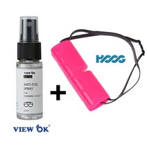 HOOG 실리콘말랑케이스+VIEW OK 수경안티포그스프레이 20ml SET, 네온핑크케이스+view ok 20ml