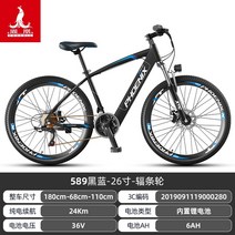 전기팻바이크 MTB 전동 오프로드 산악 자전거 오프로드 오토 바이크 피닉스 인치 리튬, 36V, 6아, 블랙 블루 스포크 휠-6