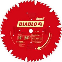 Diablo by Freud D1050X 디아블로 25.4cm10인치 50톱니 ATB 콤보 톱날 1.6cm58인치 아버퍼마쉴드 포함, 혼합
