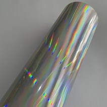 래핑필름 차량 자동차 카본 래핑 메탈릭 매트 실버 크롬 브러시드 비닐 랩 바이크 오토바이 스쿠터 DIY 스타일링 접착 필름 시트 스티커 기포 포함, [08] Holographic Silver, [07] 50cm x 300cm