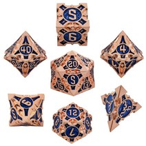 TRPG 다면체 그룹 보드게임 DND 주사위 세트, 그린 구리색