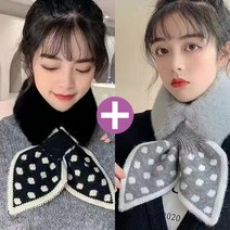 감성갤러리 도트 페이크퍼 겨울 쁘띠 머플러 목도리 2P S-Z011