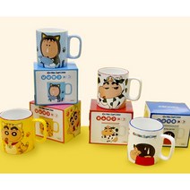 짱구는못말려 짱구 머그 머그잔 컵 커플 가족 4종, 화이트/닭살커플, 1개