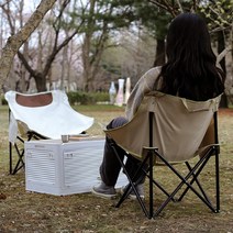 낚시 야외 레저 휴대용 접이식 체어 캠핑 의자 2color, 하이디웍스 캠핑의자 (로우 크림)