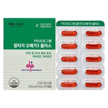 차바이오 닥터프로그램 알티지 오메가3 플러스 30캡슐 초임계 rTG오메가3 식물성, 없음, 상세 설명 참조, 단일옵션