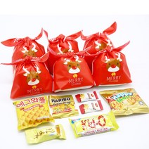 어린이 크리스마스 과자 선물 세트 루돌프 간식 꾸러미, 간식 7종 x 6세트