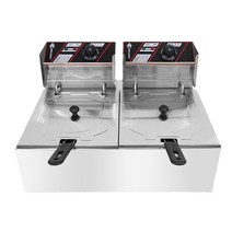 서진이네튀김기 가정용전기튀김기 치킨 핫도그 가마솥 소형 뒤김기 2500W 6L 더블 탱크 2 바구니 포함 상업용 전기 딥 프라이어 패스트 푸드 튀김 기계, [01] Fryer 220V, [01] EU