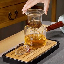 Well [로하티]우드핸들 차포트(400ml) 내열유리 티팟, 상세페이지 참조