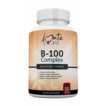 비타민 B 복합체 고효능 - 비타민 B12 B1 B2 B3 B5 B6 B7 비오틴 보충제 건강한 신진 대사 면역 지원 및 에너지 생산 지원 - 미국 제조 - Amate Life 50정