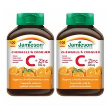 자미에슨 츄어블 비타민 C + 아연 500mg 400정 2개 세트, 4개