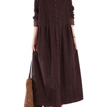 루비샵 여성 빅사이즈 루즈핏 벨벳 셔츠 롱 원피스 4종컬러