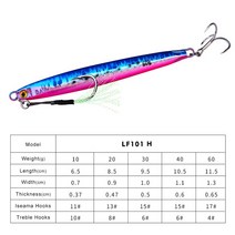 PRO BEROS-메탈 캐스팅 지그 10G 30G 40G 60G 해안 드래그 캐스트 지깅 스푼 낚시 루어 인공 미끼 태클, 08 H_03 30G