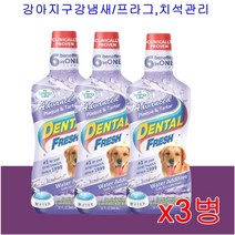 강아지입냄새 강아지치석제거 구강관리 물에타먹는 프라그 구취제거제 노견치석관리 입속 세균제거 반려견입냄새 어린견 노령견, 3개