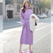 꽈배기니트원피스 봄 겨울 골지 롱 여성 빅사이즈