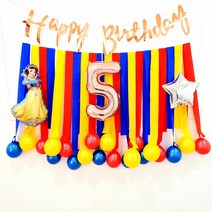 백설 공주 풍선 가랜드 생일 장식 만들기 용품 꾸미기 5 6 7세 딸 여아 어린이집 파티, 2