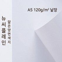 뉴씨플레인 종이문화 얇은 양면색지 120g A5 낱장 1매 No.50 흰색, 1장