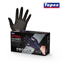 니트릴장갑 식품 위생 만능 요리용 작업용 손목 긴 식품용 얇은 락텍스 야무진 검정 조리용 100매, 중(M)