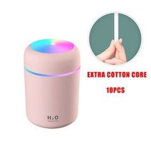 차량용가습기 usb 미니 휴대용 가습기 자동차 공기 청정기 공기 디퓨저 공기 아로마, 핑크 10pcs 심지