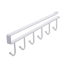 컵홀더 철 6 후크 보관 선반 옷장 금속 언더 머그컵 욕실 주방 걸이 랙 홀더, 없음, 1.1pcs White