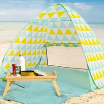 [알뜨리] 원터치텐트 대형 피크닉 자동 그늘막 텐트 팝업텐트 캠핑용품, 디자인:비치블루