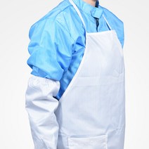 크린룸 앞치마 무진 앞치마 방진 앞치마 제전 앞치마 백색/하늘색, 1_방진 앞치마, 백색(WHITE), 1개