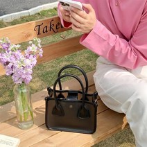 여자 반투명 사각 미니토트백 파우치 크로스백