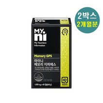 일동 마이니 메모리 지피에스 은행잎추출물 포스파티딜세린 비타민E 두뇌건강 뇌건강 중년뇌건강 홍삼농축 phosphatydilserine ps pasta dmts 대두유래 항산화 알파토코페롤 플라보놀배상체 아세로라 허브, 2박스, 1000mg*60캡슐