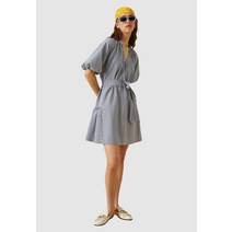 Koton DETAILED BALLOON SLEEVE STRIPED - 셔츠 드레스 블루 stripe 원피스 [독일]