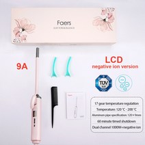 물결펌고데기 히피펌 와플 고데기 Faers 전문 고데기 9mm/13mm/16mm 미니 세라믹 헤어 컬러 LCD 디지털 전, 01 9mm_02 EU