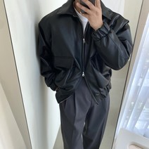 빠델(간빠레) 남자 겨울 밍크털 라이더 레더 자켓