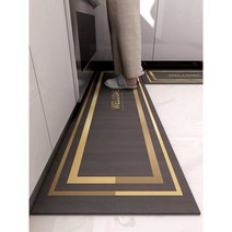 주방매트 논슬립 방수 오염방지 소재 소형+대형세트, 50x80cm (흡수속건) 웰컴 브라운