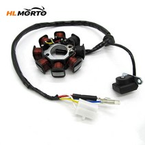 오토바이 스타터 솔레노이드 릴레이 Gy6 용 8 극 마그네토 스테이터 50 충전 코일 발전기 스쿠터 모 페드, 한개옵션0