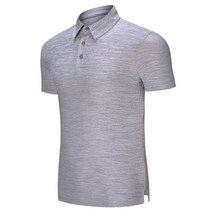 골프티꽂이 남성용 빠른 건조 캐주얼 티 통기성 스탠드 칼라 반팔 운동복 스포츠 피트니스 골프 유니폼 여름용, L, lightgrey
