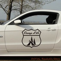 Camp Life Hunter 자동차 스티커 하이킹 데칼 연료 탱크 커버 도어 창문 트렁크 오토바이 헬멧 VW Golf Pol, 01 Black_01 58x57cm
