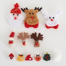 산타 루돌프 밍크털 크리스마스 와펜 장식 핀 브로치