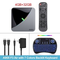 A95X F3 에어 RGB 라이트 TV 박스 안드로이드 9.0 Amlogic S905X3 8K 4 기가 바이트 64 기가 바이트 와이파이 H.265 4K 60fps YoutubeTVBOX 안드로이드 9 A95XF3, Eu 플러그_2, 4G32G backlit i8_6