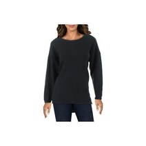 벌아 여성 블랙 골지 하이 로우 크루넥 스웨터 셔츠 주니어스 1 BHFO 2414 702539