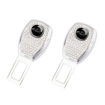 안전벨트 연장클립 스포츠카 로고 2P 세트, 큐빅 실버, 2개