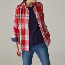 3여성)올리비아로렌 데일리 체크 린넨 남방 VVCNLXM3271(2컬러)