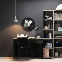 리바트 프레일 1200 h책상 좌형(8색), 좌형(그린상판/화이트책장)