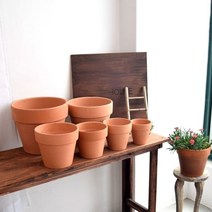 유럽풍 황토색 중형 토분화분 18x16cm 집꾸미기 화단