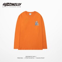 교복맨투맨 봄자켓 인스타그램 레트로 옛날 베어 긴팔 티셔츠 남성 남자과 여성 여자 봄 가을 XL 커플 플로어 바닥 셔츠 bf 스타일 느낌
