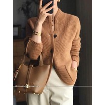 캐시미어가디건 울캐시미어카디건 핫 하이 엔드 여성용 뜨개질 100 스웨터 긴 소매 하프 하이 칼라 솔리드 여성용 스웨터