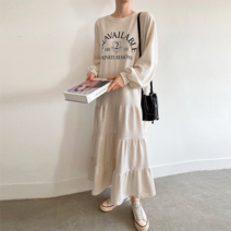 NewCare 여성 캉캉 맨투맨 롱원피스 빅사이즈 임부복