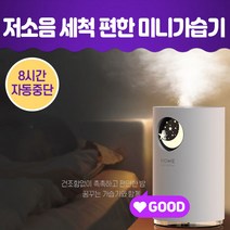세척편한가습기 초음파 저소음 사무실 회사용 테이블 책상용 탁상용 원룸 작은방 소음없는 청소편한 무드등 가습기 7색LED, 핑크