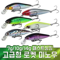 패스트싱킹 미노우 알리미노우 6종 7g/10g/14g, 3 BlackGreen, 7g