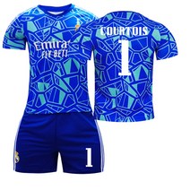 레알 마드리드 골키퍼 블루 9 벤제마 20 비니시우스 1번 쿠르투아 유니폼 세트 축구복, 2223 레알 마드리드 골키퍼 1호