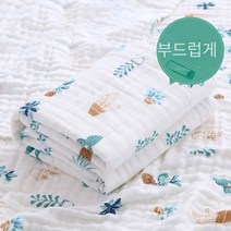 캐릭터 순면 6단 거즈 목욕 타월, 110*110cm, 고밀도 6 층 빗질-[St. 밀 트럭]]